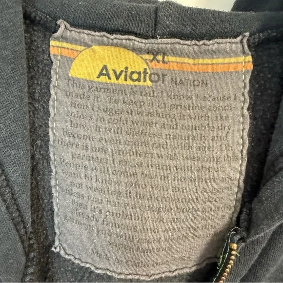 Aviator Nation Size XL *Read* Zip-Up Hoodie Stripe - Picture 4 of 6